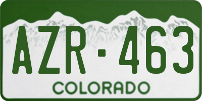 CO license plate AZR463