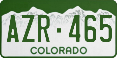 CO license plate AZR465
