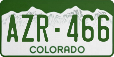 CO license plate AZR466