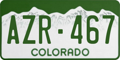 CO license plate AZR467