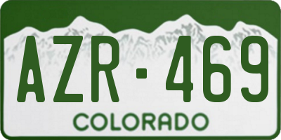 CO license plate AZR469