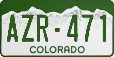 CO license plate AZR471