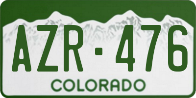 CO license plate AZR476