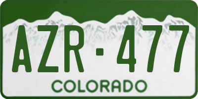 CO license plate AZR477