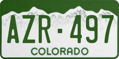 CO license plate AZR497