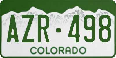 CO license plate AZR498