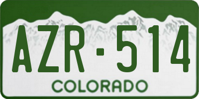 CO license plate AZR514