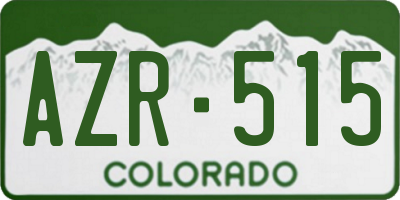CO license plate AZR515