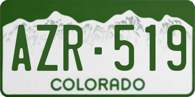 CO license plate AZR519