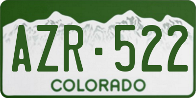 CO license plate AZR522