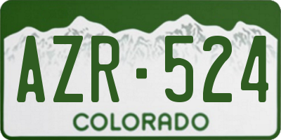 CO license plate AZR524