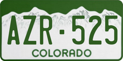 CO license plate AZR525