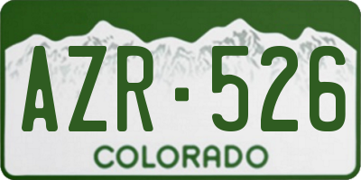 CO license plate AZR526