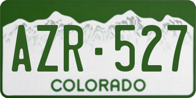 CO license plate AZR527