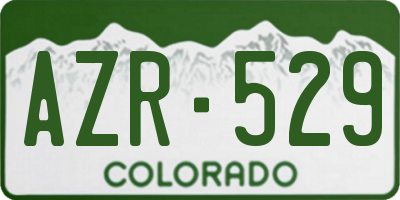 CO license plate AZR529