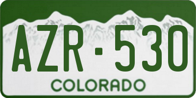 CO license plate AZR530