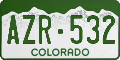 CO license plate AZR532