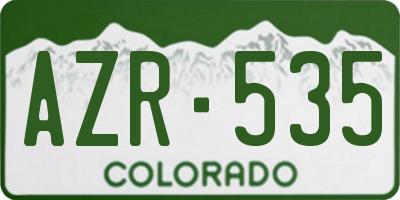 CO license plate AZR535