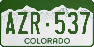 CO license plate AZR537