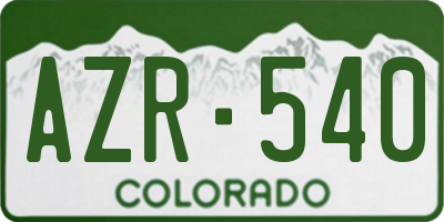 CO license plate AZR540