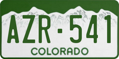 CO license plate AZR541