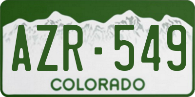 CO license plate AZR549