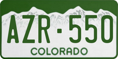 CO license plate AZR550