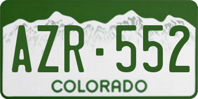CO license plate AZR552