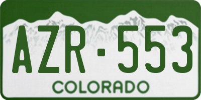 CO license plate AZR553