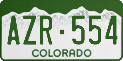 CO license plate AZR554