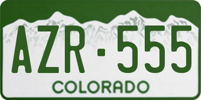 CO license plate AZR555