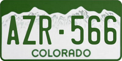 CO license plate AZR566