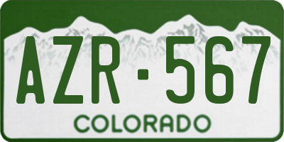 CO license plate AZR567