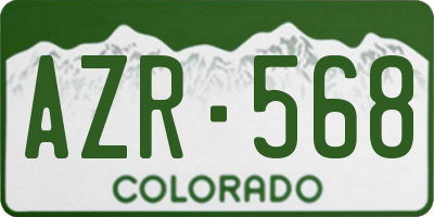 CO license plate AZR568