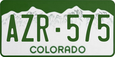 CO license plate AZR575