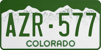 CO license plate AZR577
