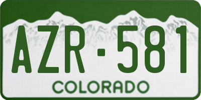 CO license plate AZR581