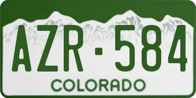 CO license plate AZR584