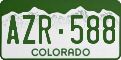 CO license plate AZR588