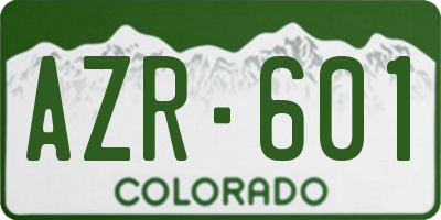 CO license plate AZR601