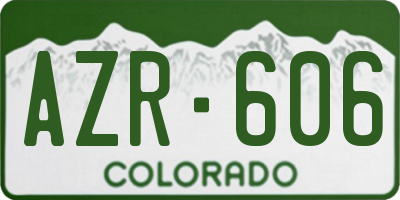 CO license plate AZR606