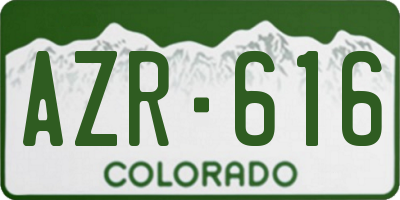 CO license plate AZR616