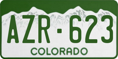 CO license plate AZR623