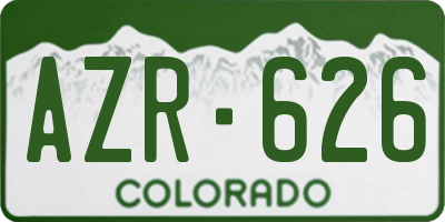 CO license plate AZR626