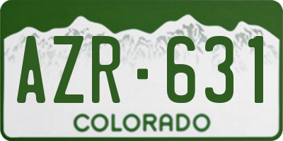 CO license plate AZR631