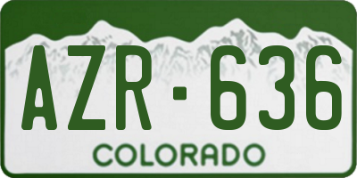 CO license plate AZR636
