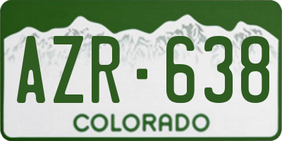 CO license plate AZR638