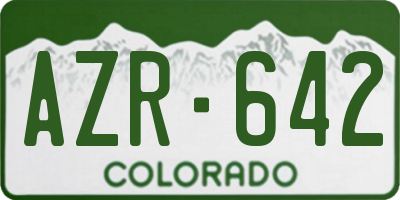 CO license plate AZR642