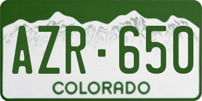 CO license plate AZR650