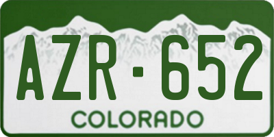 CO license plate AZR652